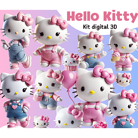 Kit Digital Hello Kitty em Png