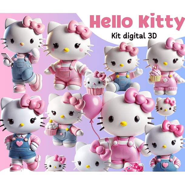 Kit Digital Hello Kitty em Png 