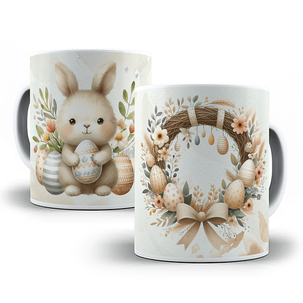 9 Artes para Caneca Páscoa Coelhinho Arquivo em Jpg  1
