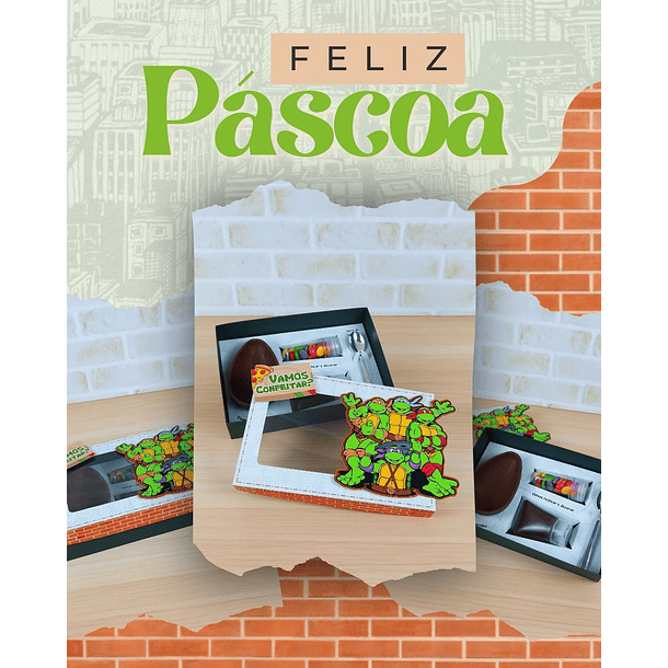 6 Artes para Caixa Conveiteiro Pascoa Personagens Arquivo em Studio 6