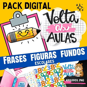 Kit Digital Mascotinhos Volta as Aulas em Png