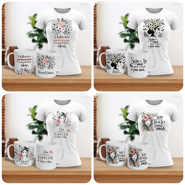 10 Artes para Caneca e Camisa Dia das Mulheres Arquivo Editável  12
