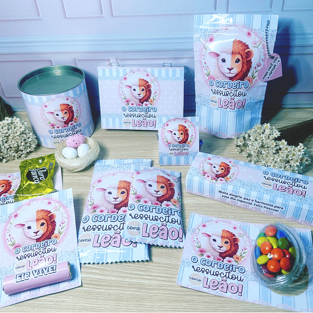 Arquivo de Corte Mimos Páscoa Leão e o Cordeiro em Pdf  2