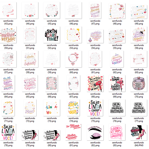 Kit Digital Frases Dia das Mulheres Motivaciaonal em Png  24
