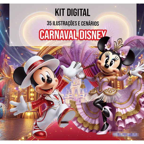 Kit Digital Carnaval Disney Arquivo em Png 