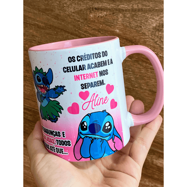 Arte Caneca Stitch Eu prometo te incomodar na alegria e na tristeza, na saude e na doença, na amizade e no amor Arquivo em Jpg 3