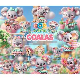 Kit Digital Jardim dos Coalas 3d em Png 