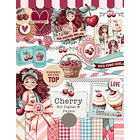 Kit Digital Cherry Cerejas Arquivo em Png 1