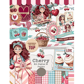 Kit Digital Cherry Cerejas Arquivo em Png