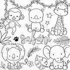 Kit Digital Safari Aquarelado Arquivo em Png  2