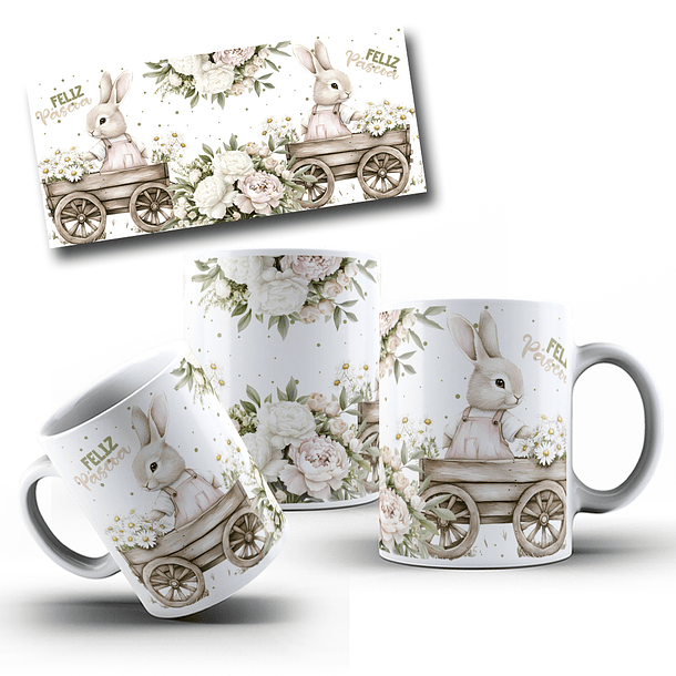 10 Artes para Caneca Páscoa Vintage Arquivo Editável 5