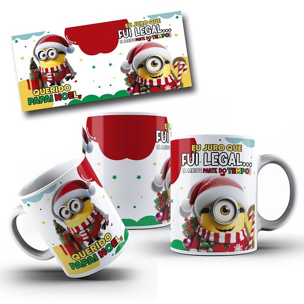 7 Artes para Caneca Natal Minions Arquivo em Jpg 5