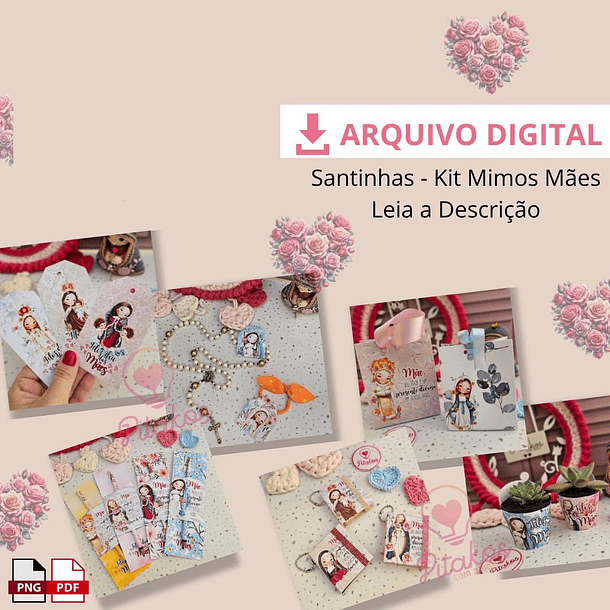 Arquivos de Corte Santinhas Dia das Mães em Pdf 