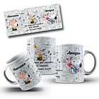 Arte Caneca Snoopy Aos anjos que encontrei pelo caminho dei um nome bonito. Amigos Gibi Arquivo Editável 1