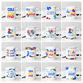 40 Artes para Caneca Camisa Autismo Arquivo Editável 