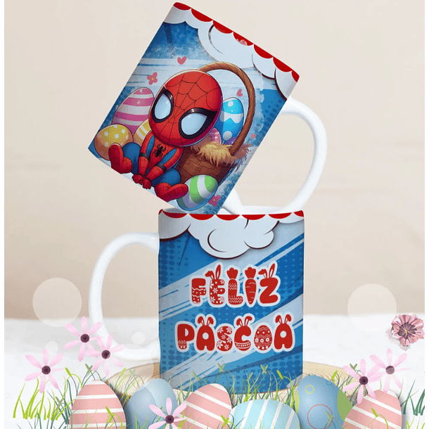 27 Artes para Caneca Páscoa Personagens Arquivo Editável 14