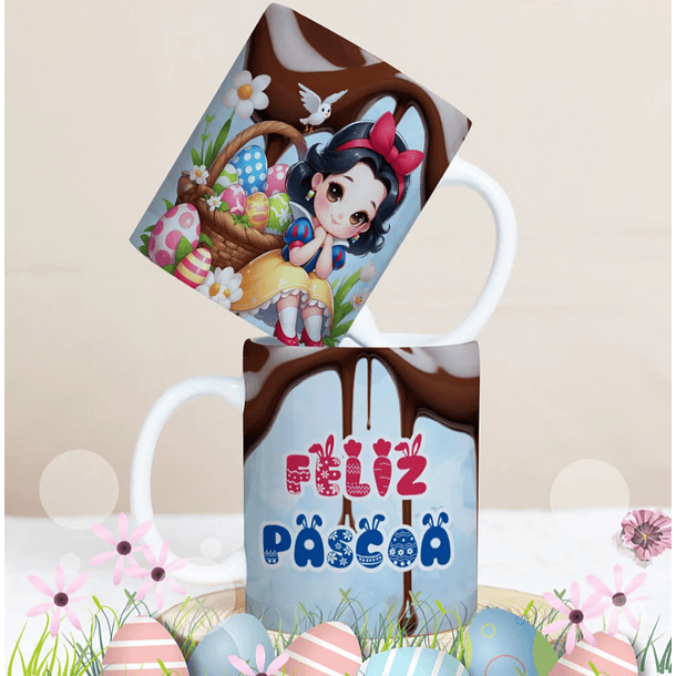 27 Artes para Caneca Páscoa Personagens Arquivo Editável 19