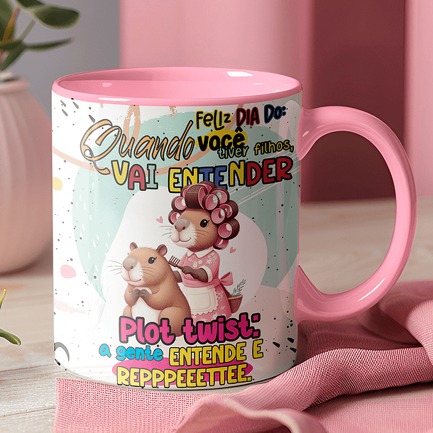 9 Artes para Caneca Dia das Mães Capivara Arquivo Editável 1