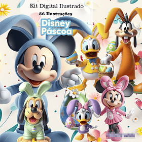 Kit Digital Páscoa Disney Páscoa Arquivo em Png 