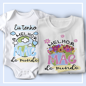 12 Artes para Body Infantil Dia das Mães Arquivo Editável 