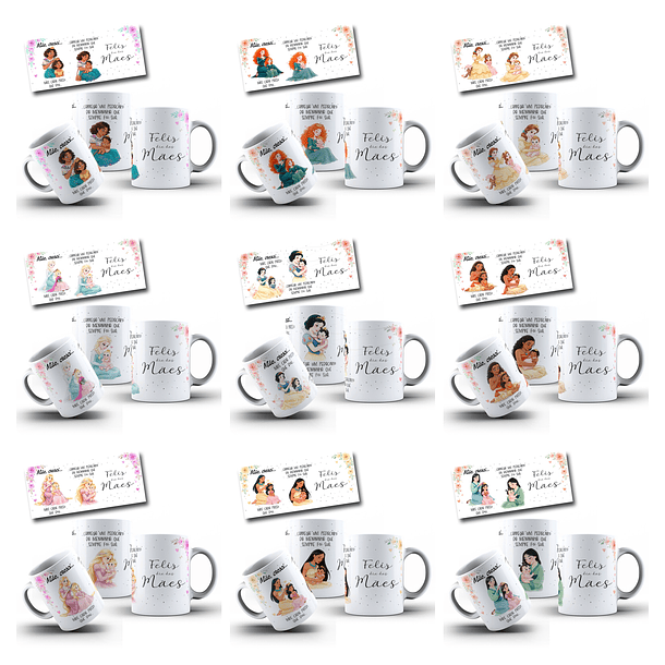 29 Artes para Caneca Dia das Mães Princesas Arquivo em Jpg 8