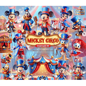 Kit Digital Circo do Mickey em Png  