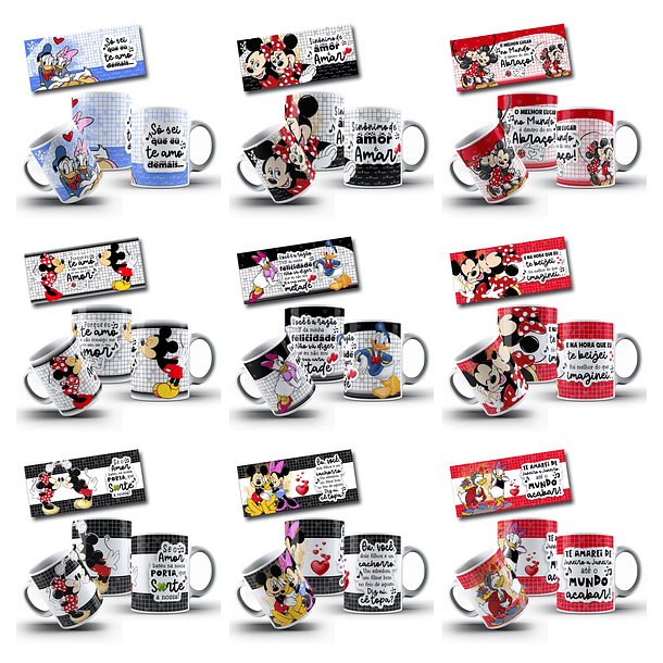 23 Artes para Caneca Disney Dia dos Namorados Arquivo Editavel 1