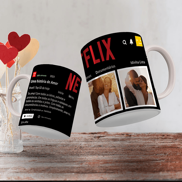 4 Artes para Caneca Amorflix Arquivo Editável Arquivo em Jpg  3