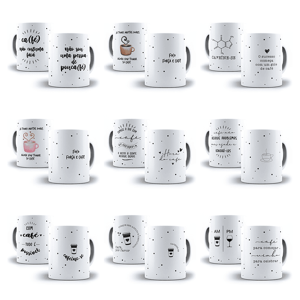10 Artes para Caneca Café Frases Arquivo em Jpg 
