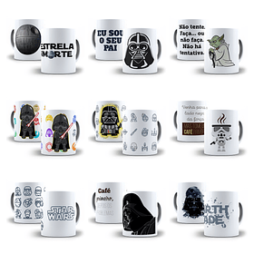 20 Artes para Caneca Star Wars Arquivo Editável 