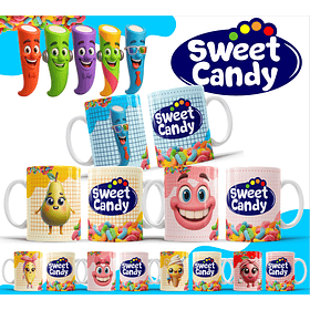 32 Artes para Caneca Sweet Candy Arquivo Editável