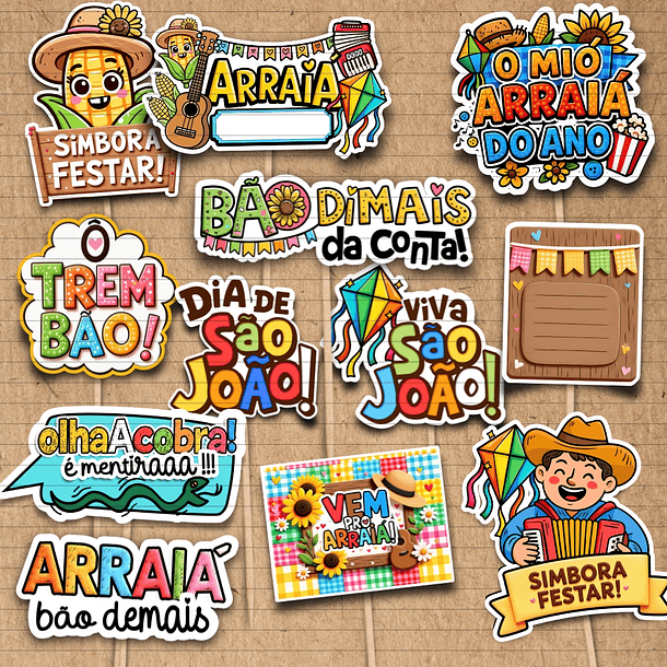 Arquivos Plaquinhas Toppers Festa Junina Arquivo em Png  2