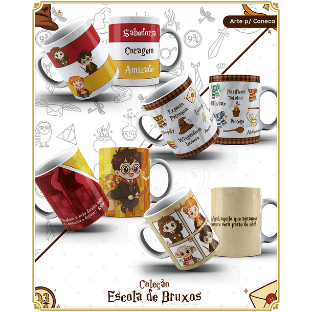 Arquivo Encadernação Herry Potter Coleção Escola de Bruxos Arquivo em Pdf  1