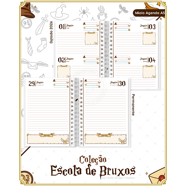 Arquivo Encadernação Herry Potter Coleção Escola de Bruxos Arquivo em Pdf  2