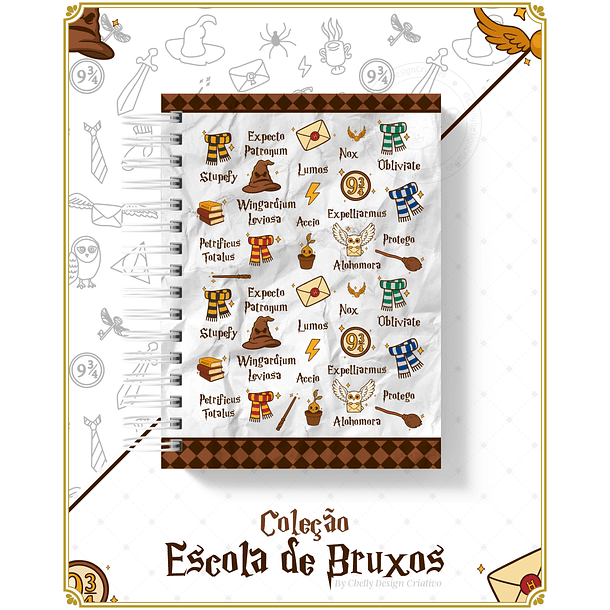 Arquivo Encadernação Herry Potter Coleção Escola de Bruxos Arquivo em Pdf  5