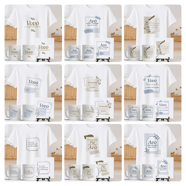 54 Artes para Caneca Camisa Azulejo Avós Arquivo Editável   1