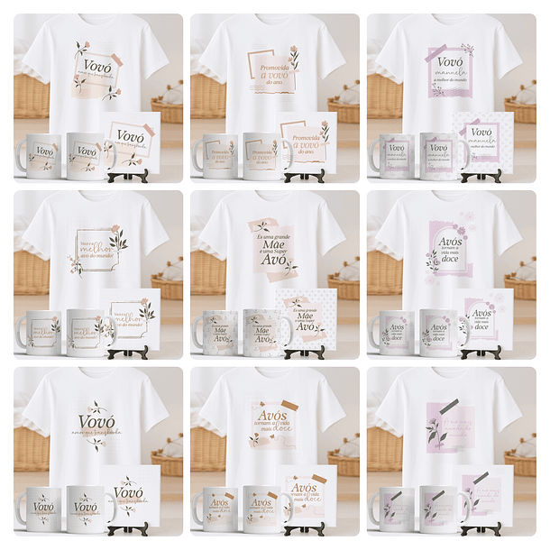 54 Artes para Caneca Camisa Azulejo Avós Arquivo Editável   2