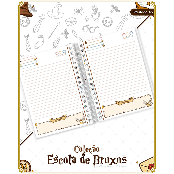 Arquivo Encadernação Herry Potter Coleção Escola de Bruxos Arquivo em Pdf  3