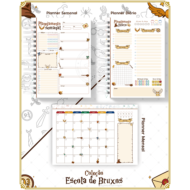 Arquivo Encadernação Herry Potter Coleção Escola de Bruxos Arquivo em Pdf  4