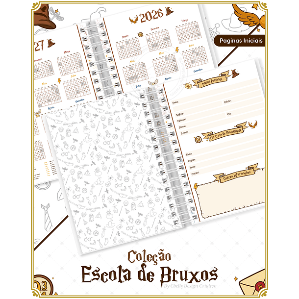 Arquivo Encadernação Herry Potter Coleção Escola de Bruxos Arquivo em Pdf  7