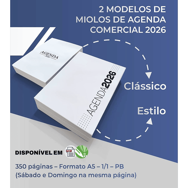 Arquivos Miolo de Agenda Comercial 2026 Arquivo Editável 3