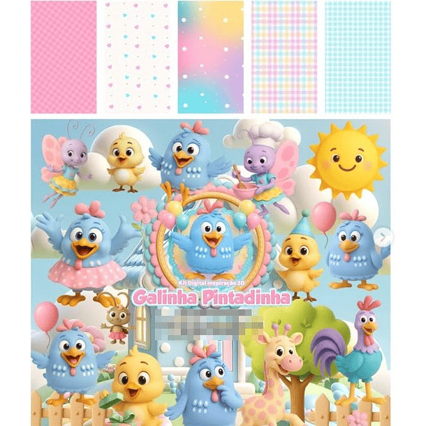 Kit Digital Galinha Pintadinha em Png  