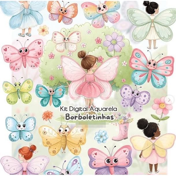 Kit Digital Borboletinhas em Png  