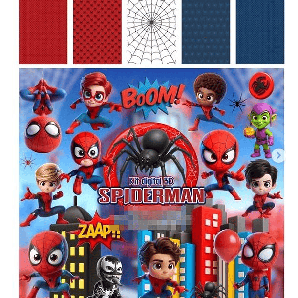Kit Digital Homem Aranha em Png 