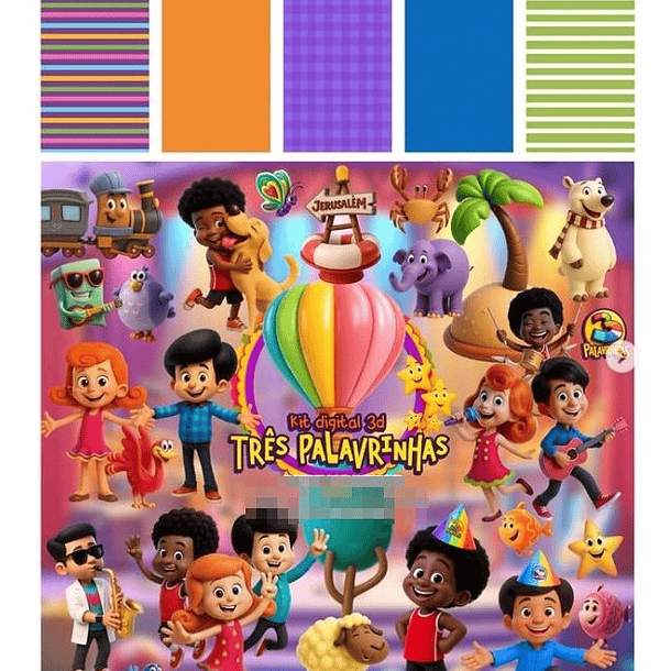 Kit Digital Três Palavrinhas em Png 