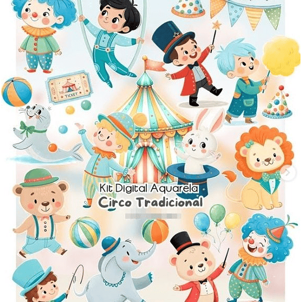Kit Digital Circo Tradicional em Png 