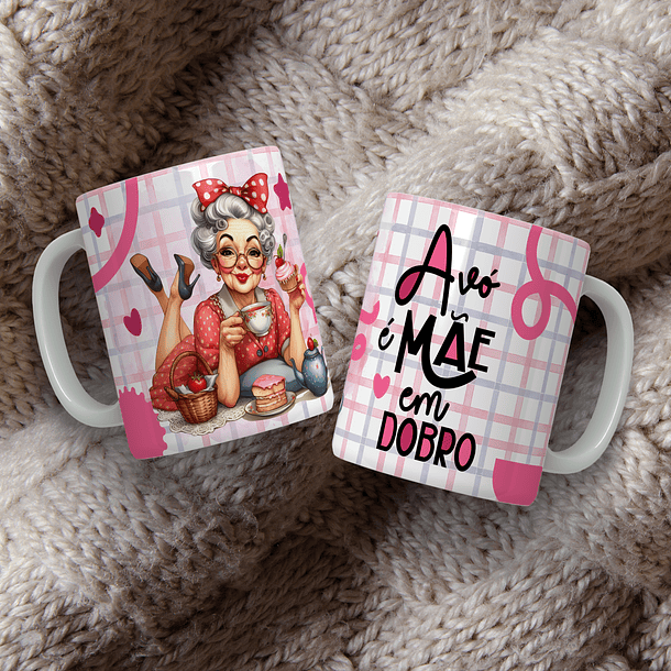 12 Artes para Caneca Avó é mãe em Dobro Arquivo Editável  1