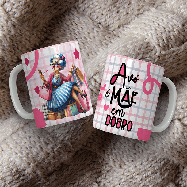 12 Artes para Caneca Avó é mãe em Dobro Arquivo Editável  3