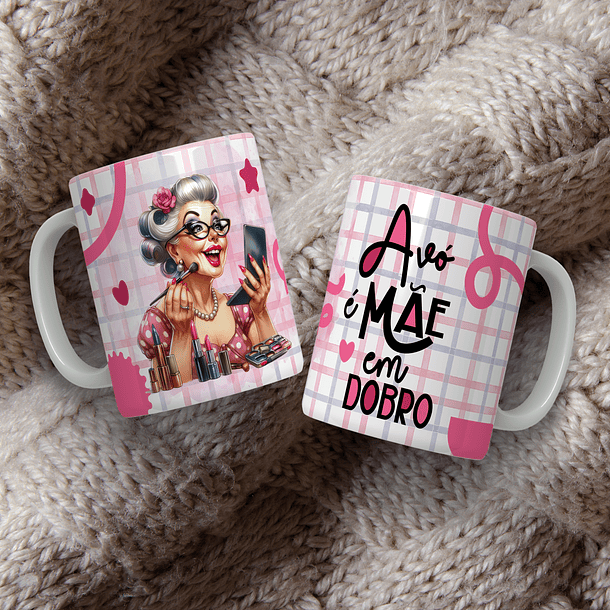 12 Artes para Caneca Avó é mãe em Dobro Arquivo Editável  8