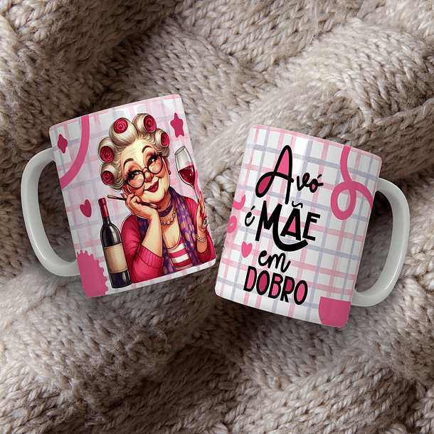 12 Artes para Caneca Avó é mãe em Dobro Arquivo Editável  9